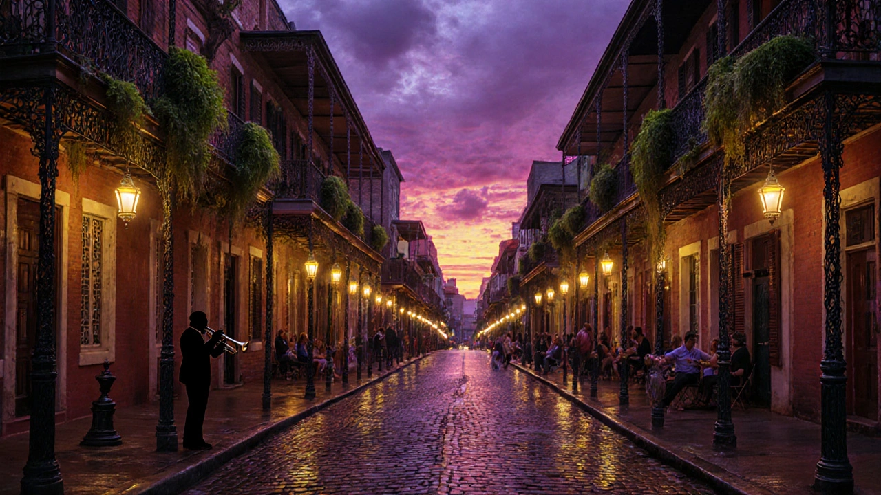 Новый Орлеан: кружевные балконы и джаз в закатном свете