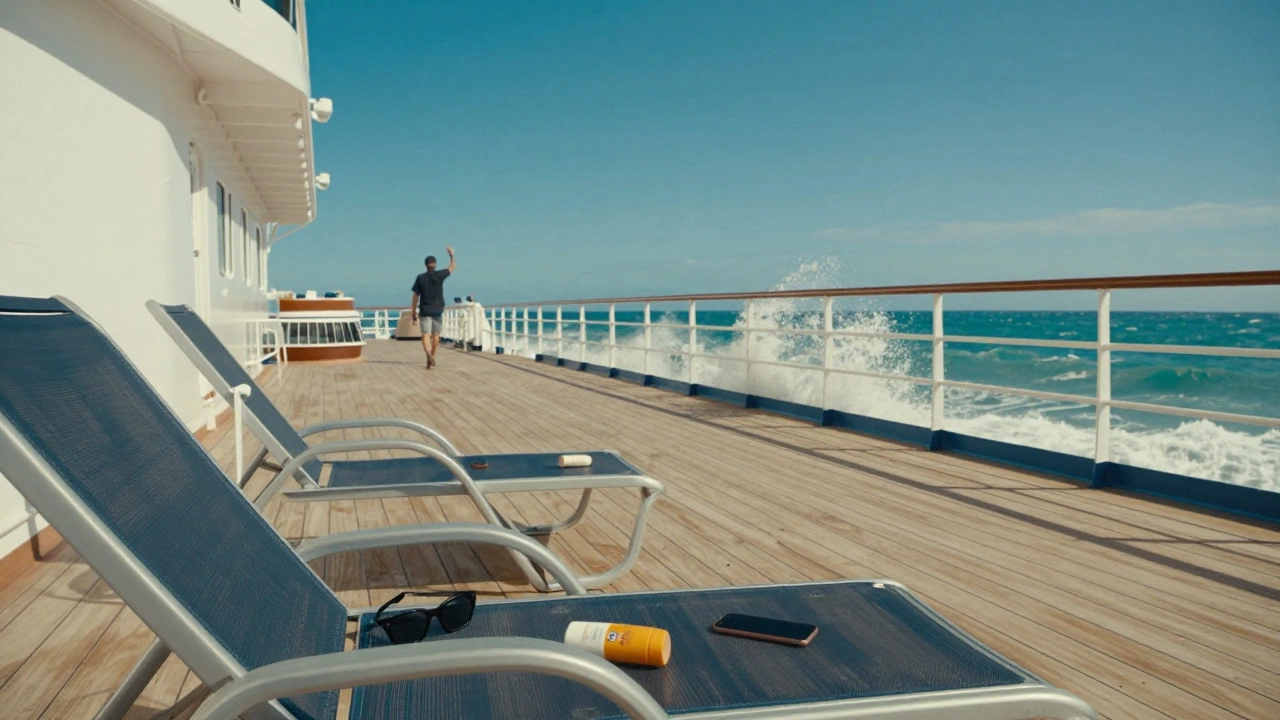 На палубе круизного судна потеряны личные вещи — очки, телефон и крем от загара.